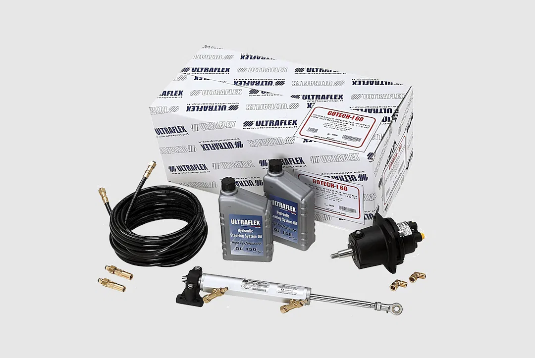 GOTECH 1.0 – UFLEX USA Boat Steering System, Fits 4-Stroke Outboard Engine Up To 115 HP Hydraulic Steering Front Moun...